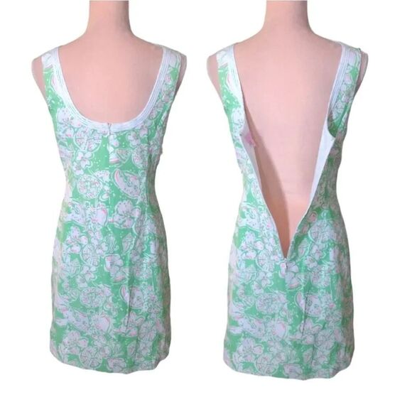 Lilly Pulitzer Y2K Discontinued Green Beach Bach Mini Janice Dress Size 6 - Picture 9 of 13